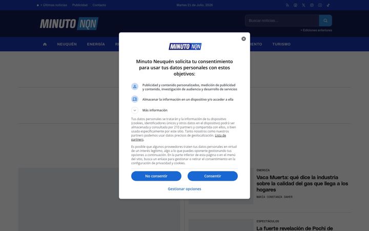 Screenshot of minutoneuquen.com