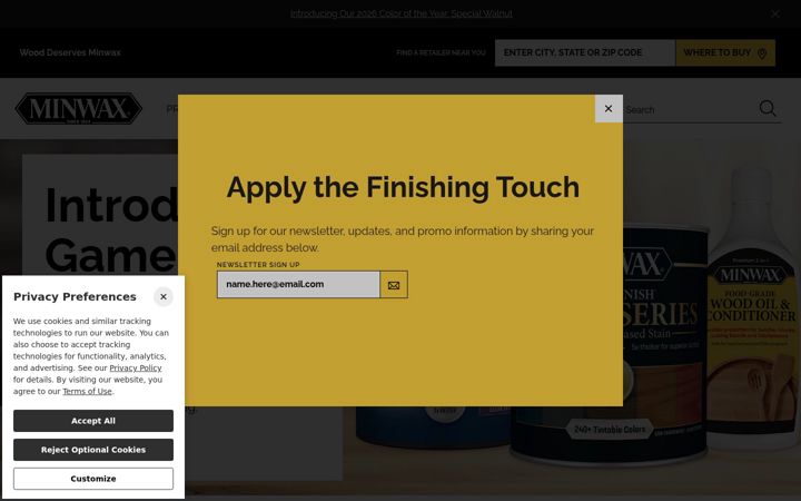 Screenshot of minwax.com