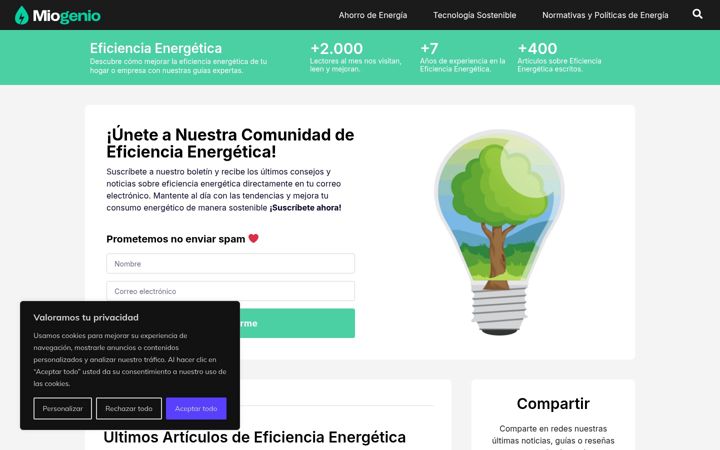Screenshot of miogenio.com