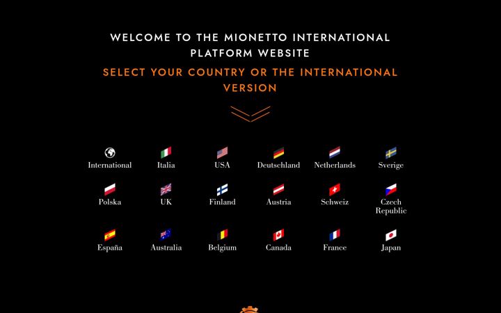 Screenshot ta' mionetto.com