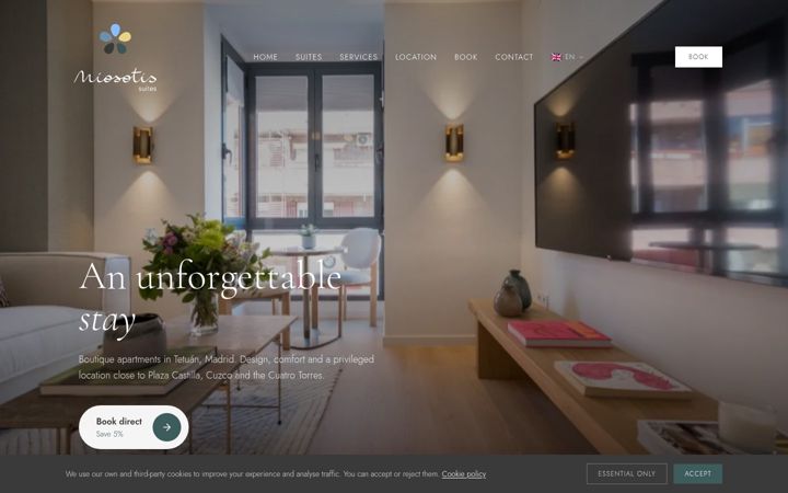 Screenshot of miosotissuites.com