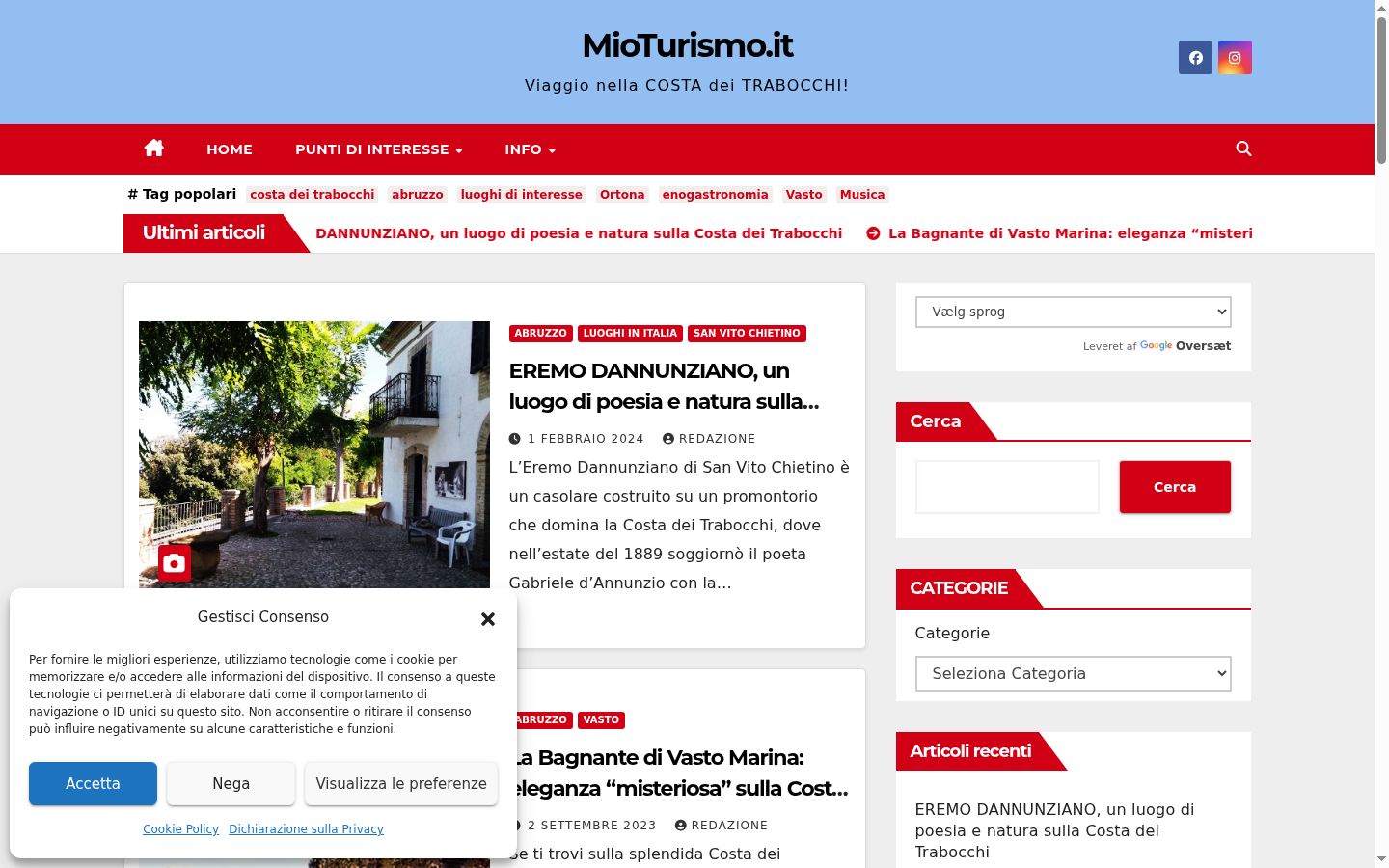 Kuvakaappaus suostumusbannerista, joka näytettiin ennen mitään vuorovaikutusta