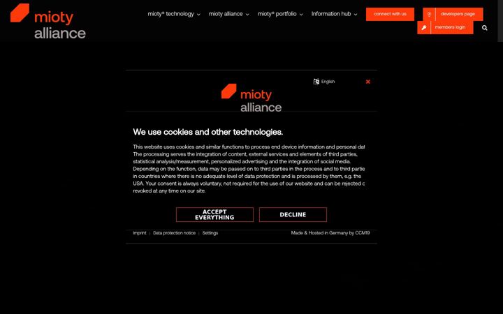 Screenshot of mioty-alliance.com