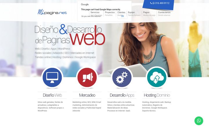 Screenshot of mipagina.net