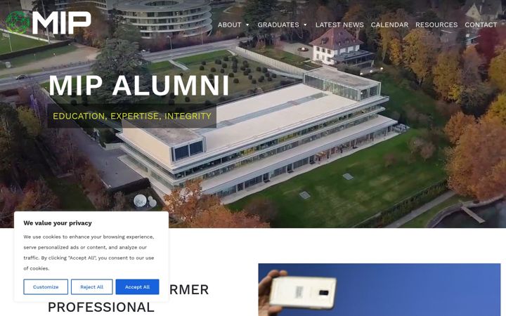 Screenshot of mipalumni.com