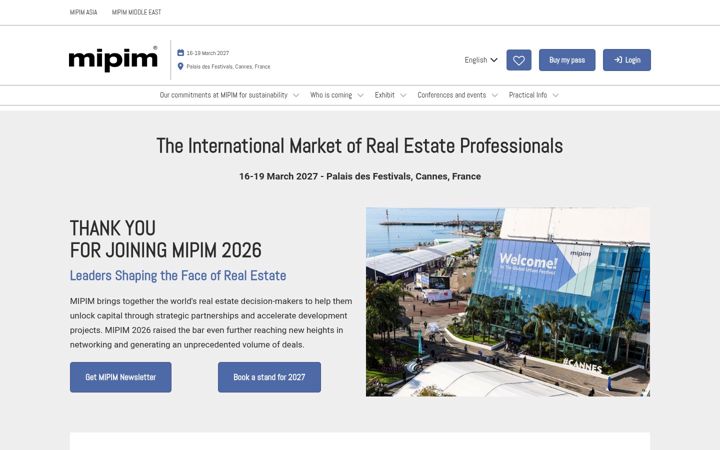 Screenshot of mipim.com