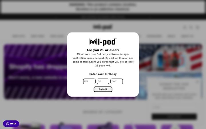 Screenshot of mipod.com