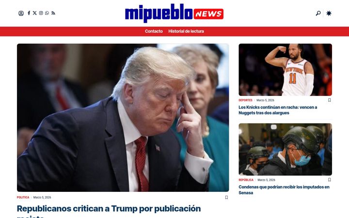 Screenshot of mipueblonews.com