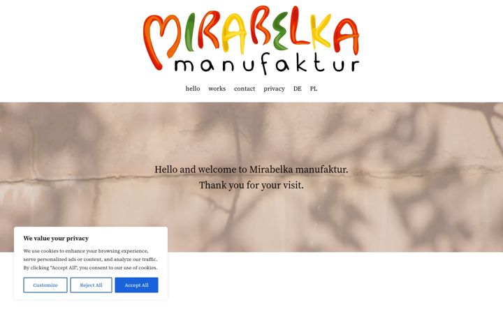 Screenshot of mirabelka-manufaktur.com