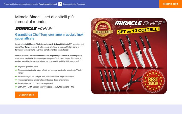 Screenshot of miraclebladeitalia.com