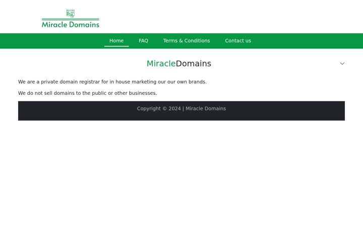 Screenshot of miracledomains.co.uk