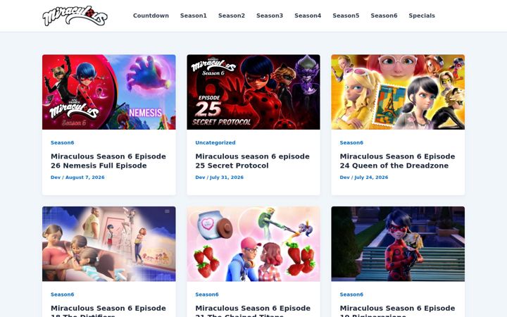 Screenshot of miraculousladybugseason5.com
