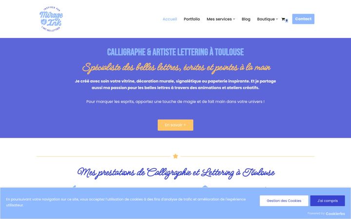 Screenshot of mirageofink.com