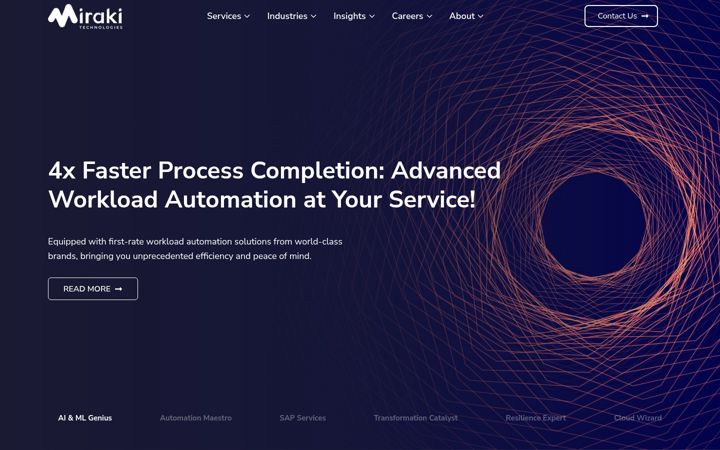 Screenshot of mirakitech.com