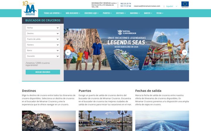 Screenshot of miramarcroisieres.com