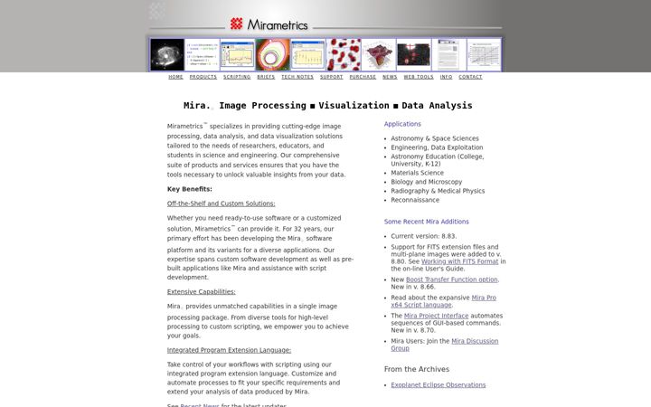 Screenshot of mirametrics.com