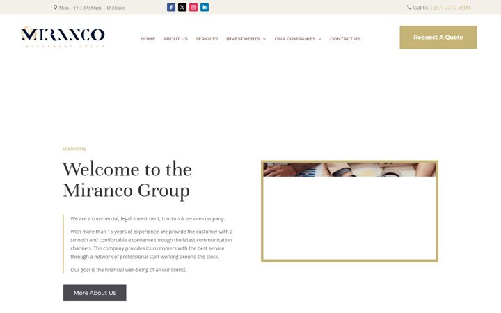 Screenshot of miranco-group.com