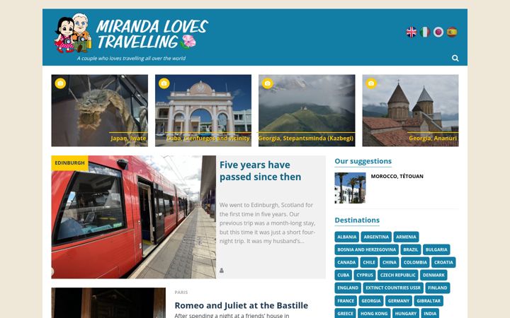Screenshot of mirandalovestravelling.com