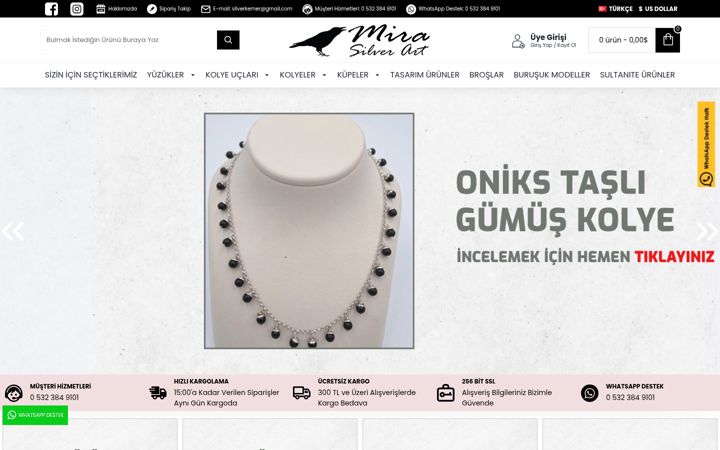 Screenshot of mirasilverart.com