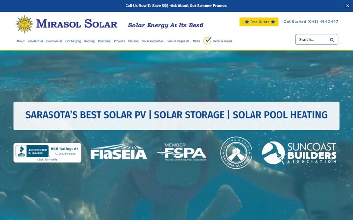 Screenshot of mirasolsolar.com