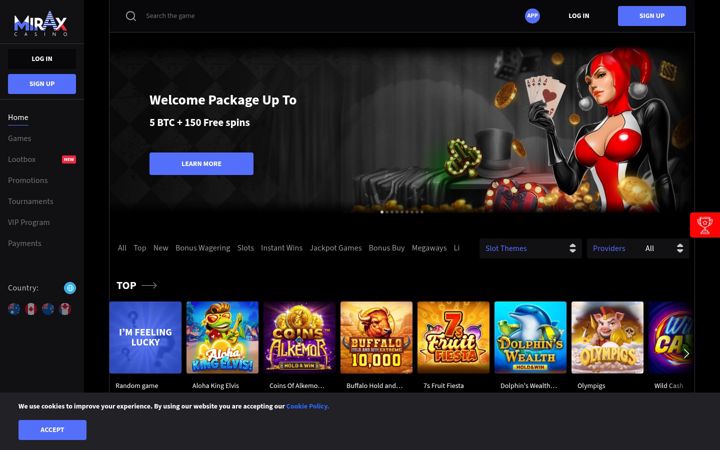Screenshot of miraxcasino.com