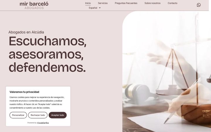 Screenshot of mirbarceloabogados.com