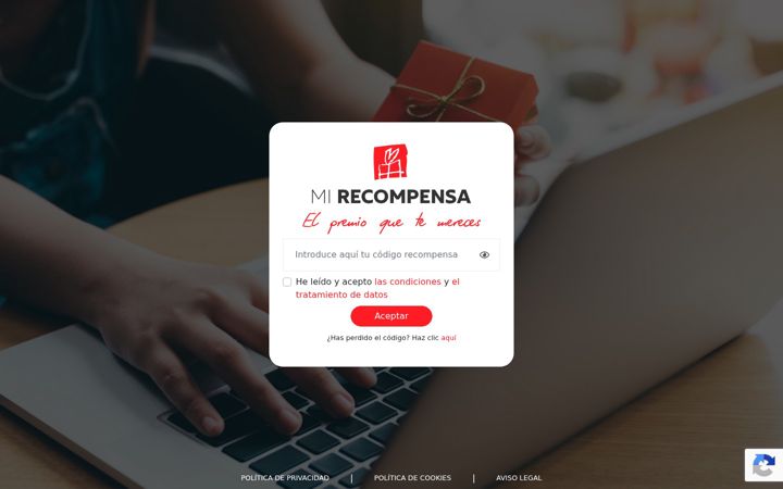 Screenshot of mirecompensa.com