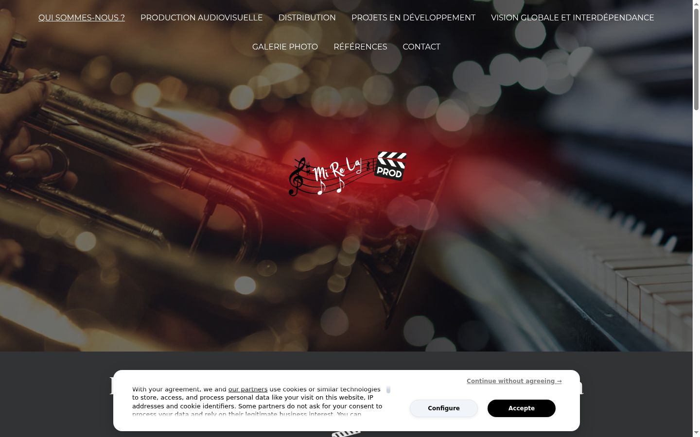 Screenshot del banner di consenso mostrato prima di qualsiasi interazione