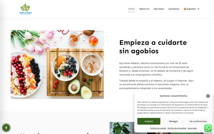 Screenshot of mirenalbenizdietista.com