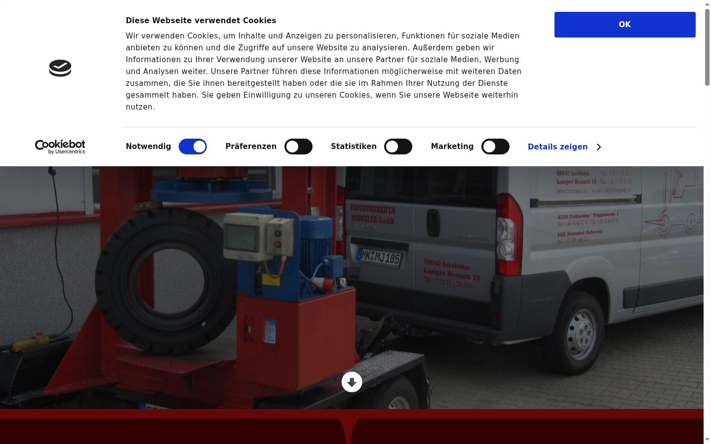 Screenshot des Einwilligungsbanners vor jeglicher Interaktion
