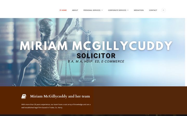 Screenshot of miriammcgillycuddy.com