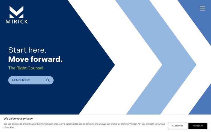 Screenshot of miricklaw.com