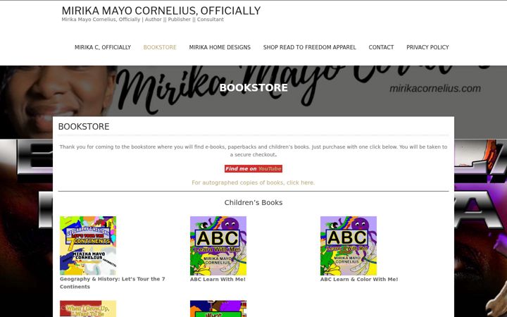 Screenshot of mirikacornelius.com
