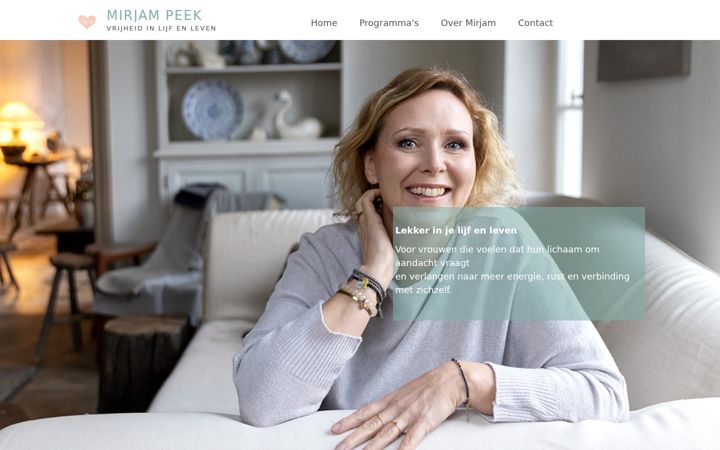 Screenshot di mirjampeek.nl