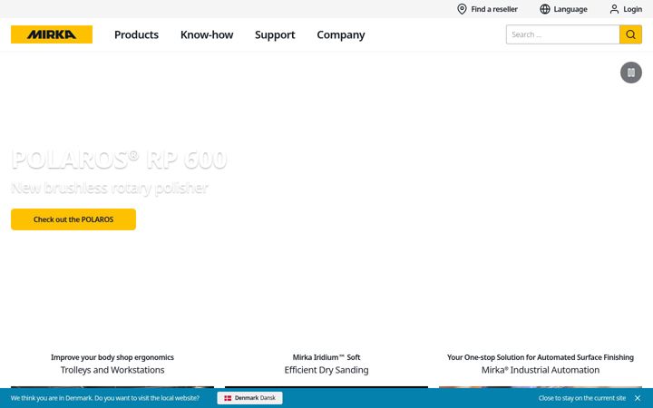 Screenshot of mirka.com