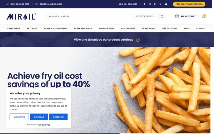 Screenshot of miroil.com