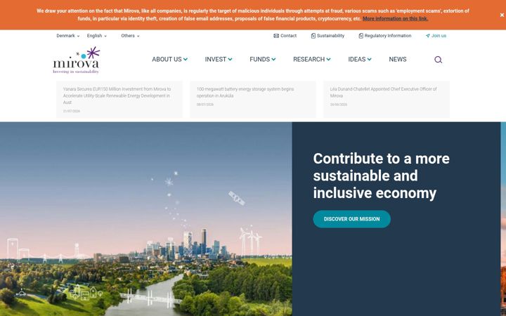 Screenshot of mirova.com