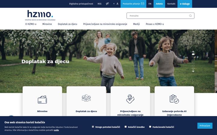Screenshot of mirovinsko.hr