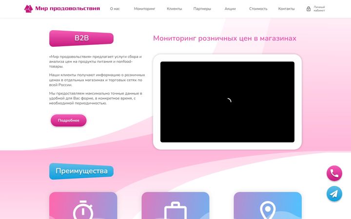 Snimka zaslona za mirprod.pro