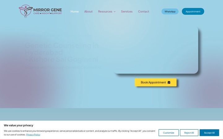 Screenshot of mirrorgene.com