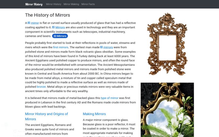 Screenshot of mirrorhistory.com