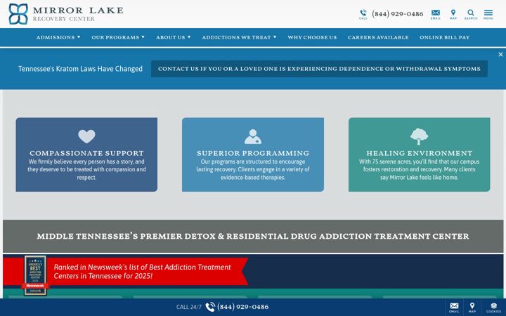 Screenshot of mirrorlakerecovery.com