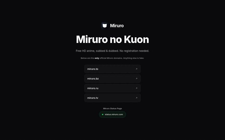 Screenshot of miruro.com