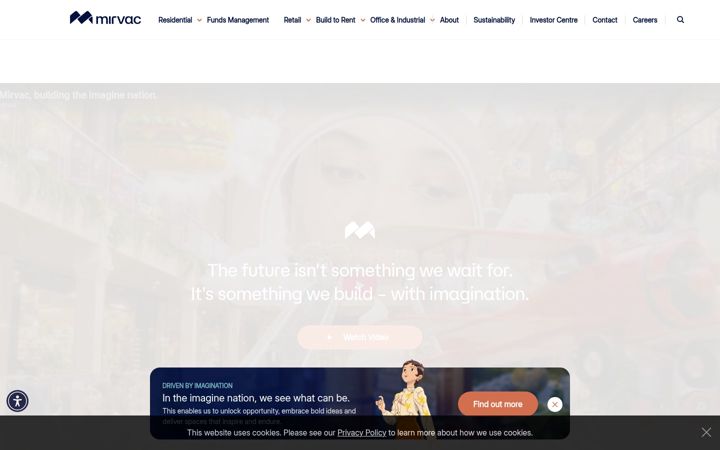 Screenshot von mirvac.com