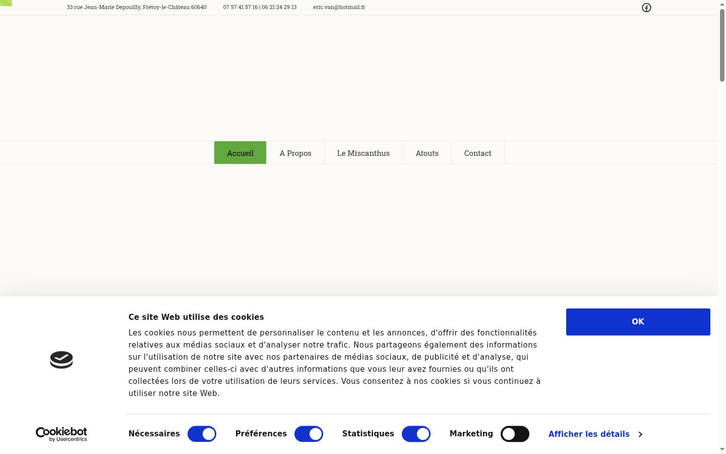 Captura de ecrã do banner de consentimento apresentado antes de qualquer interação