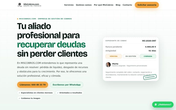 Screenshot of miscobros.com