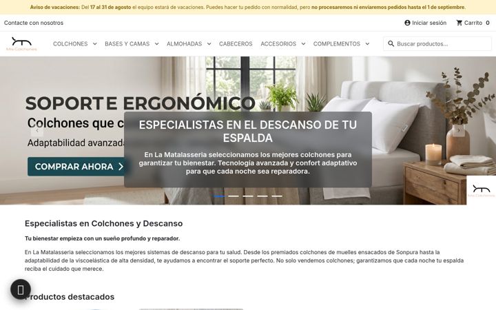Screenshot of miscolchones.com