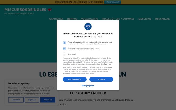 Screenshot of miscursosdeingles.com