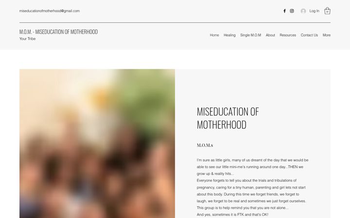 Captură de ecran a miseducationofmotherhood.com