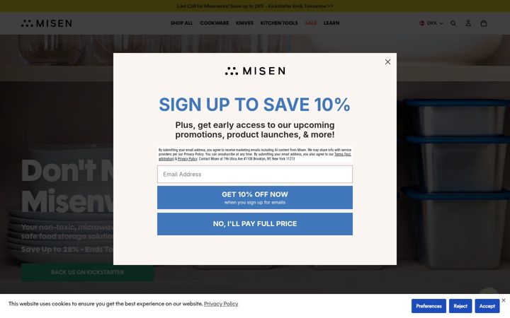 Screenshot of misen.com